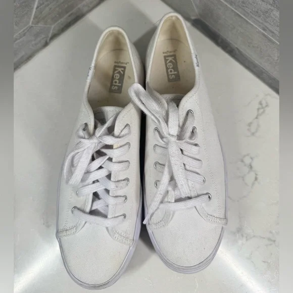 Keds Women's triple kick white Platform Sneakers - Picture 4 of 13